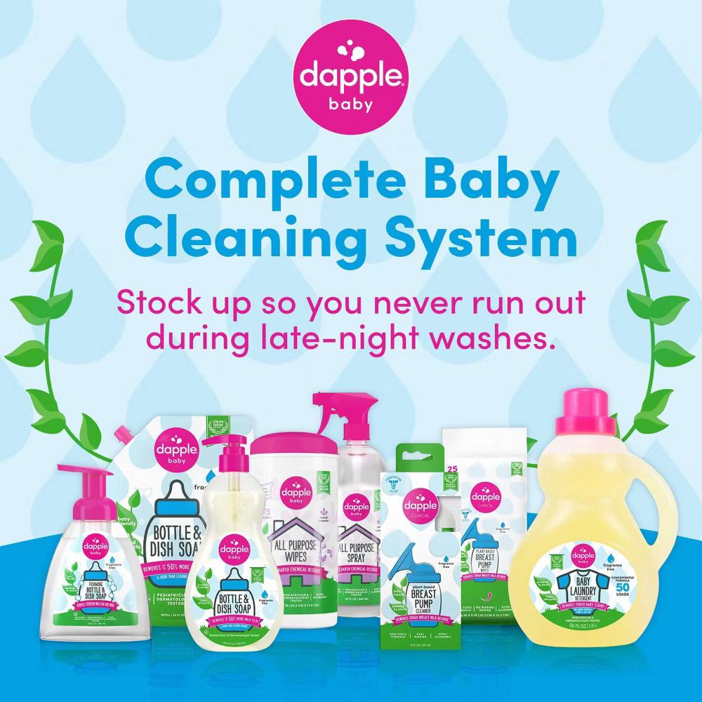 Dapple Bottle And Dish Liquid Soap Refill - Fragrance Free - 34 fl oz: Hypoallergenic, Dye-Free, Paraben-Free - Image 4