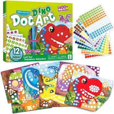 Dinosaur Dot Art Kit for Kids Ages 3-7, No Mess Sticker Arts & Crafts, DIY Creative Activity, Christmas Birthday Gifts for Boys Girls - Image 7