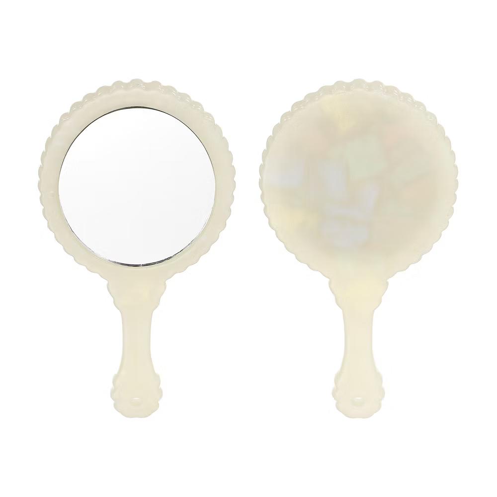 Oval Vintage Acetic Acid Handle Cosmetic Travel Hand Held Mirror - Image 33