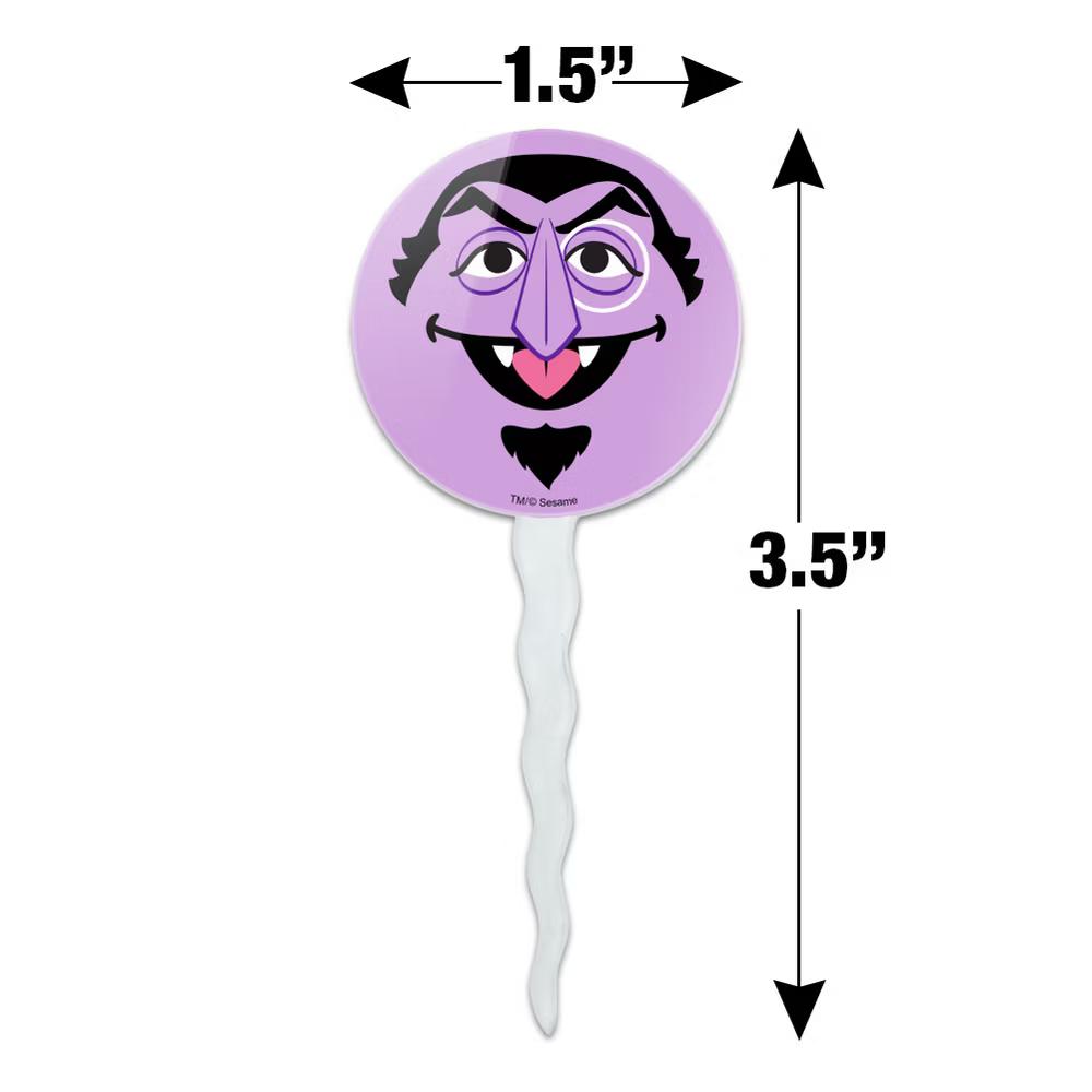 Count Face Cupcake Picks Toppers Decoration Set of 6