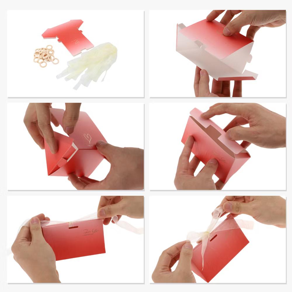 Gift Boxes with Ribbons and Wood Rings 5.12"x2.91"x2.56" Red 20 Pcs - Image 3