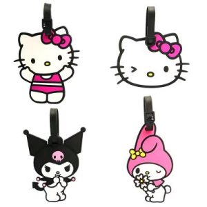 Luggage Tag Kuromi, My Melody, PVC Travel Tags Gifts - Set of 4