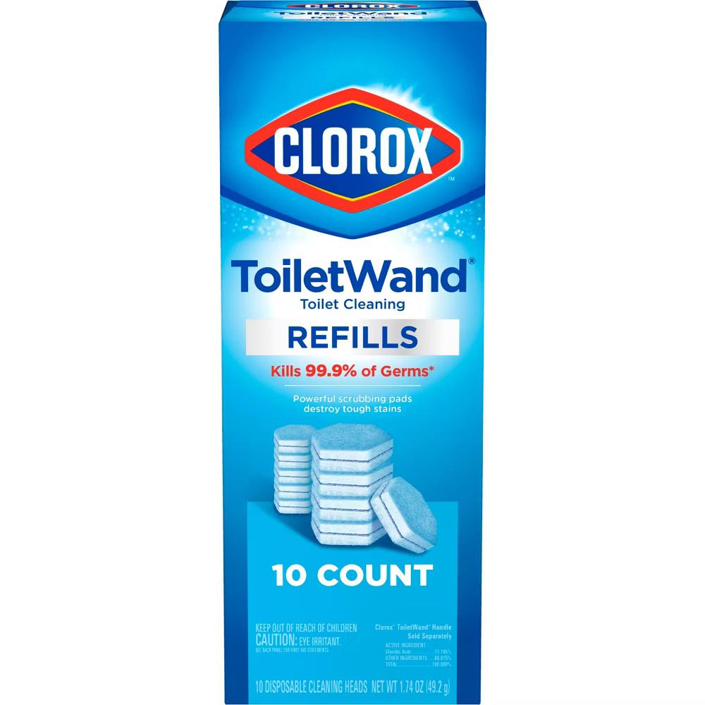 ToiletWand Disinfecting Refills: Disposable Wand Heads for Porcelain Toilets - Original Scent - Pack of 10