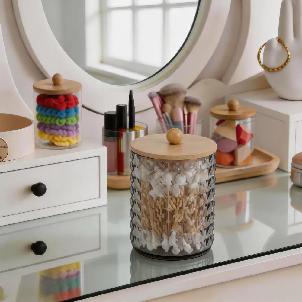 Dustproof Diamond-pattern Bath Canister 1 Pc - Image 14