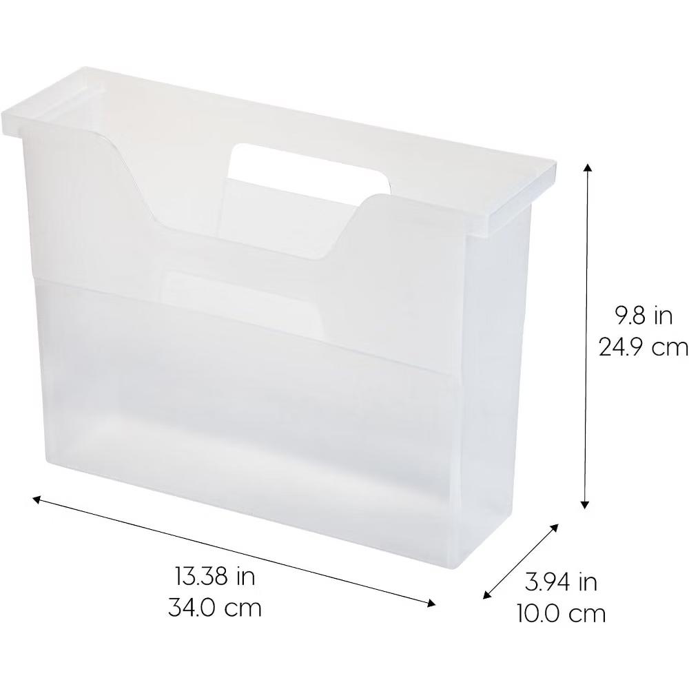 Small Portable Desktop File Box with Open Top, Letter Size, Clear - Image 2