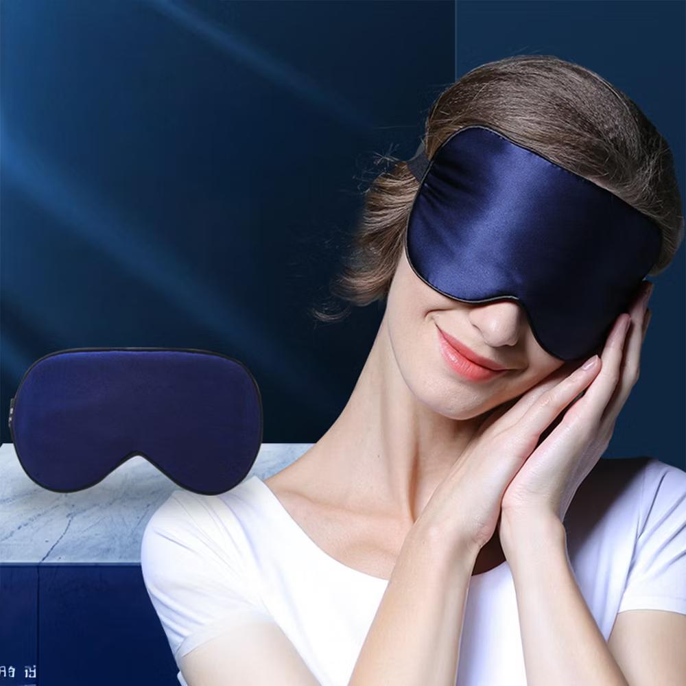 Silk Sleep Mask Soft Eye Mask Adjustable Strap Light Blocking Sleeping Eye Cover for Travel Nap Night Sleep - Image 10