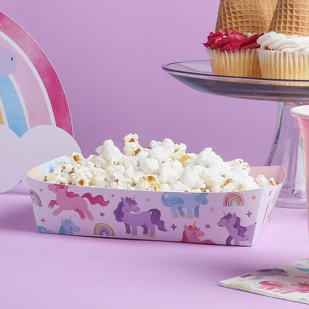 Unicorn Party Paper Food Trays, Disposable Food Boats for Rainbow Unicorn Birthday, Double-Sided Paper Meal Holders - 12 Ct - Image 7