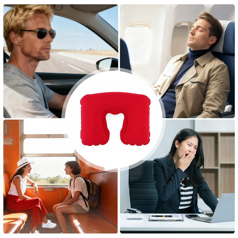 Comfortable Inflatable Travel Pillow with Eye Mask Earplugs 1 Set - Image 29