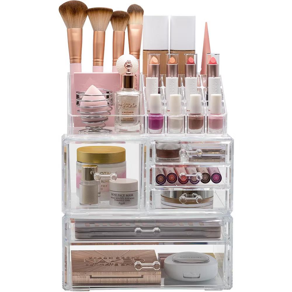 Large Clear Makeup Organizer Case - 3 Piece Set - Image 6