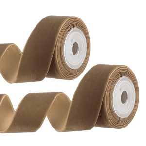 Velvet Single-Faced Vintage DIY Craft Decorative Wedding Ribbon 2 Pcs