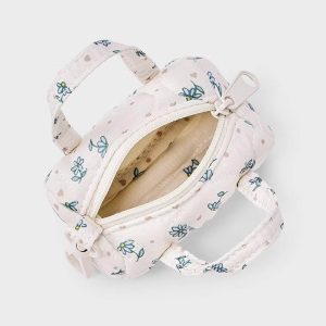 Girls' Floral Mini Duffle Bag Charm - Cream/Blue