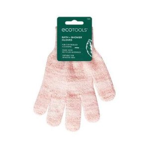 Exfoliating Bath Shower Gloves - Pink: Body Application Whole Body, 2 Pieces