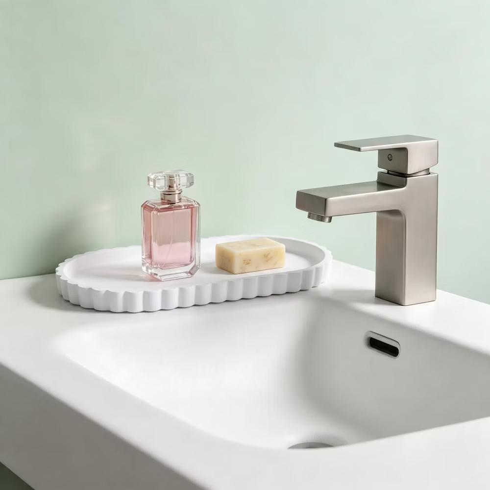 2Pc Round Silicone Vanity Tray Set Decorative Catchall Organizer for Bathroom Countertop Perfume White - Image 99