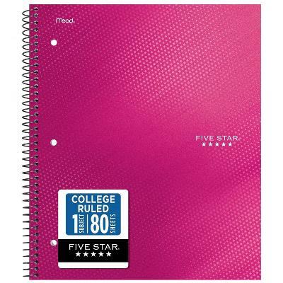 Five Star 8.5"x11" Active College Ruled Notebook Pink - Image 4