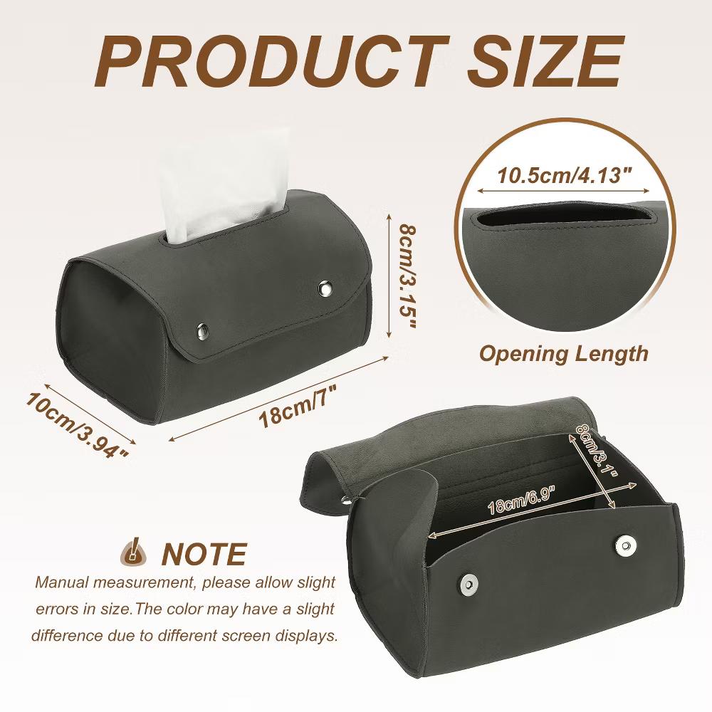 PU Leather Home Car Office Decorative Rectangular Tissue Box Cover - Image 15