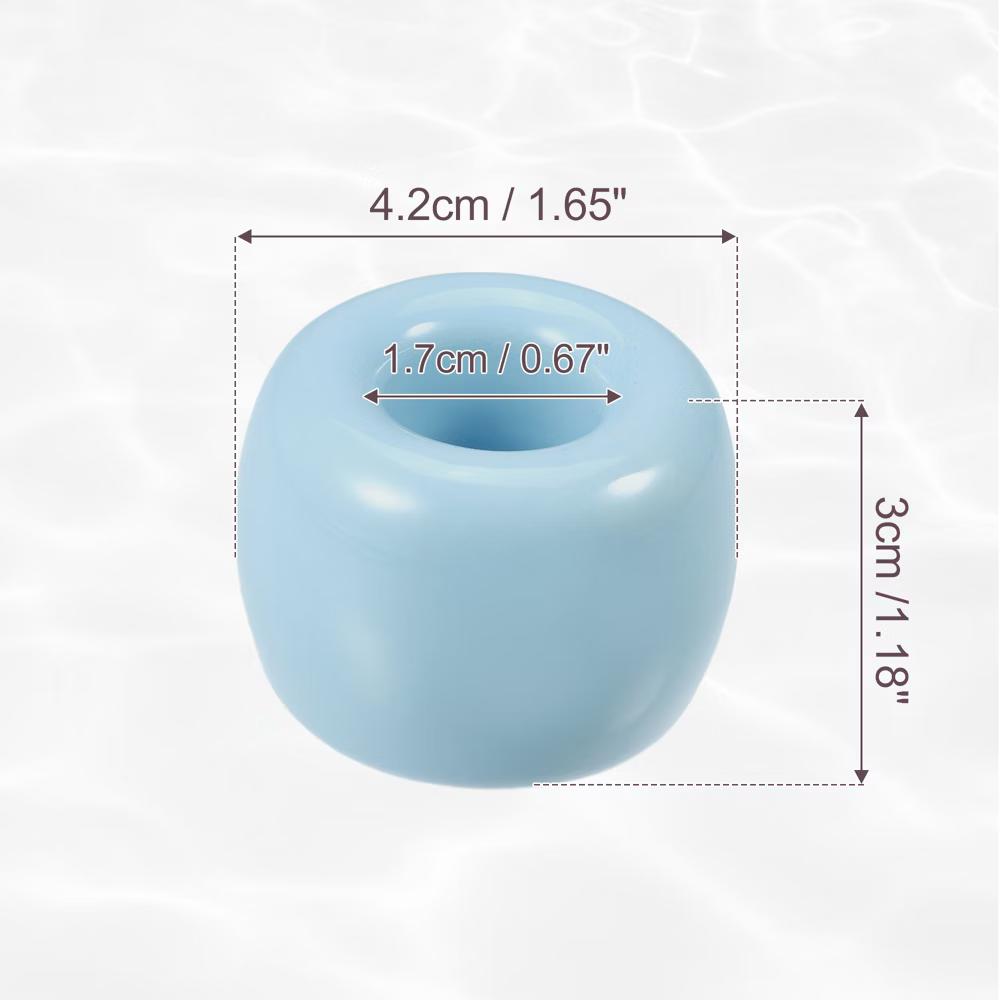 Bathroom Round Mini Ceramic Toothbrush Holder 1.65"x1.18" 2Pcs - Image 8