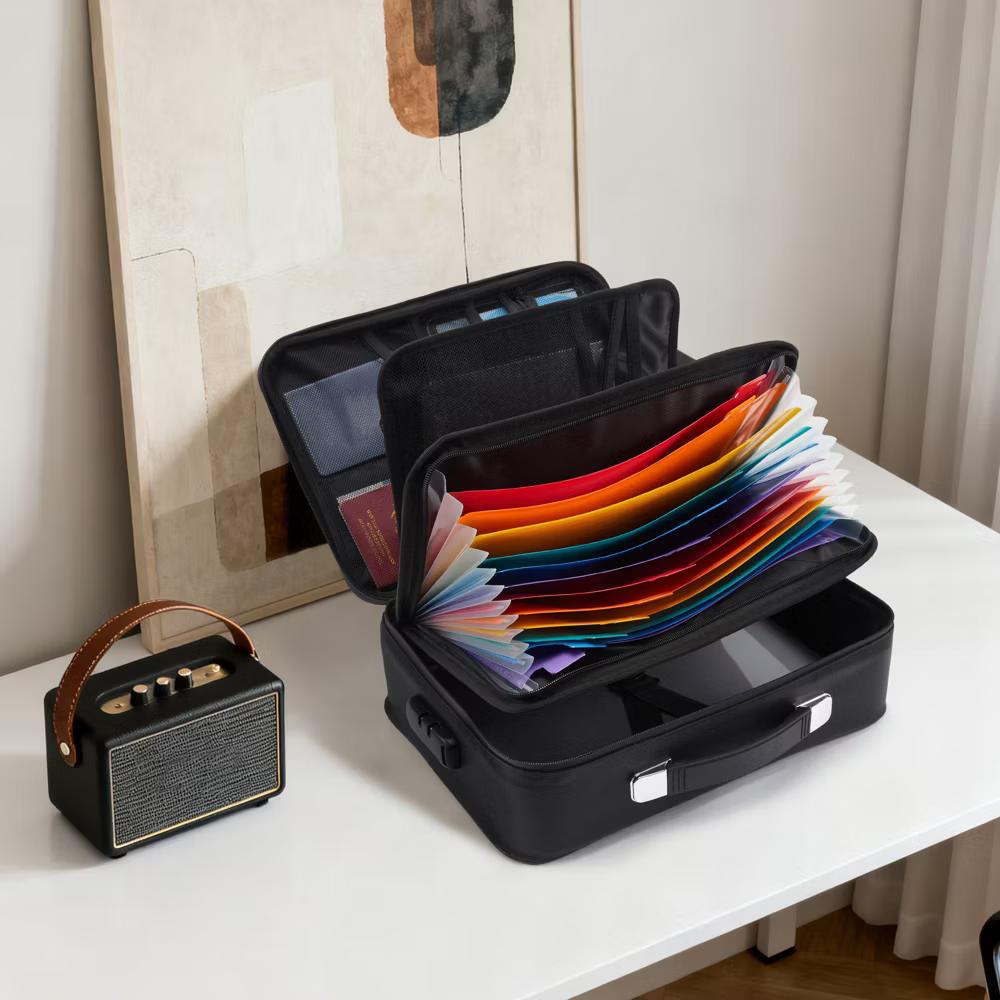 Fireproof & Waterproof Document File Box with Lock – 8-Layer Heat-Resistant Storage Organizer for Documents, Passports, Certificates, Cash, Laptop - Image 7