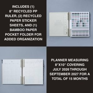 15 Month 2026-2027 8" 10" Monthly/Weekly Planner - Warm Gray