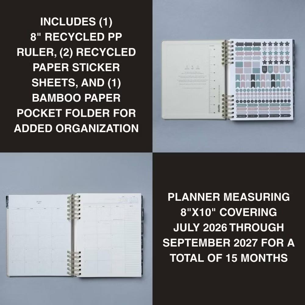 15 Month 2026-2027 8" 10" Monthly/Weekly Planner - Warm Gray