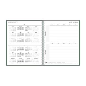 Blue Sky 8"x10" Student Planner AY 2026-2027 Weekly/Monthly Spiral Non-Tabbed Fern Green
