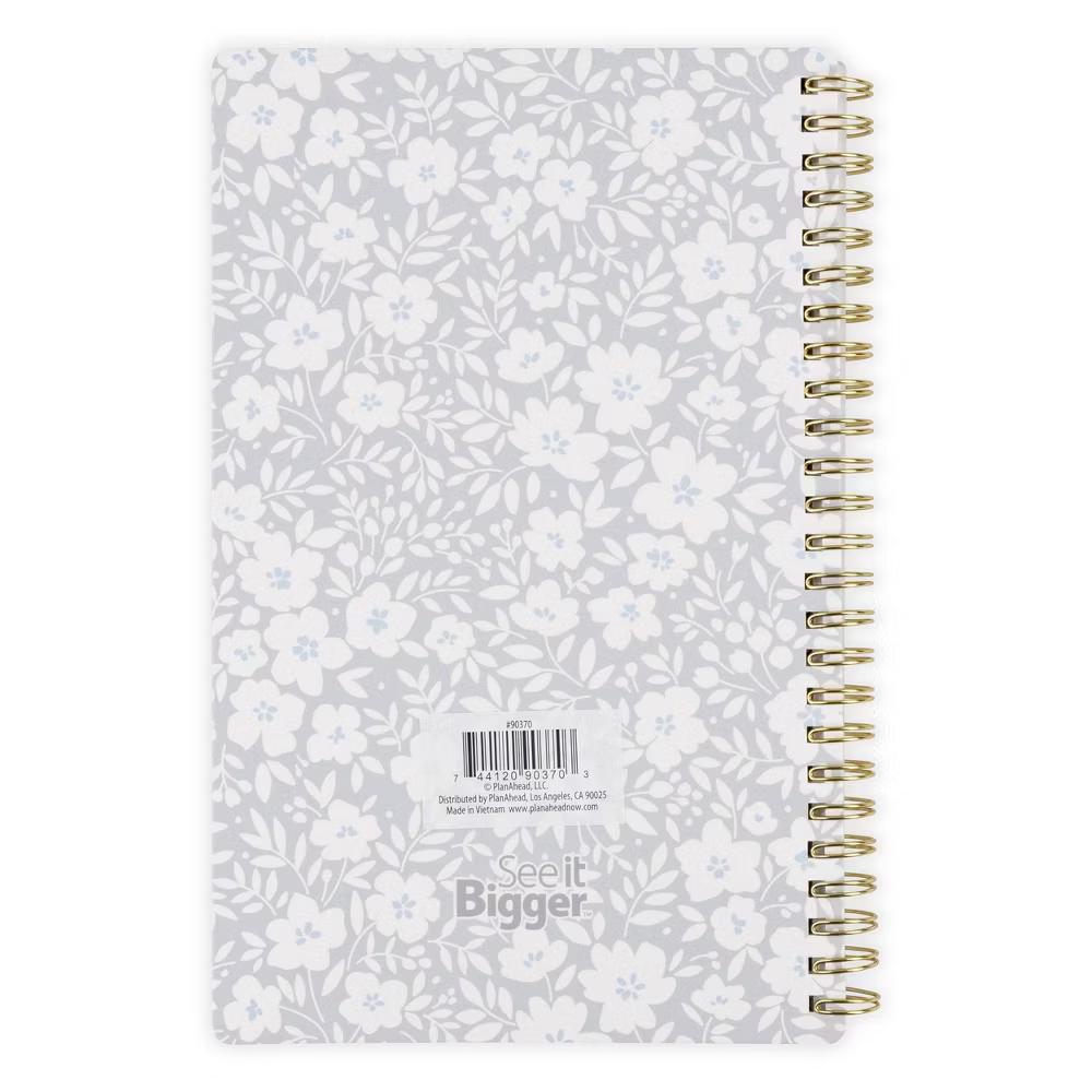 See It Bigger 5.75"x8.625" April 2026 - June 2027 Monthly/Weekly Planner Gray Floral - Image 2