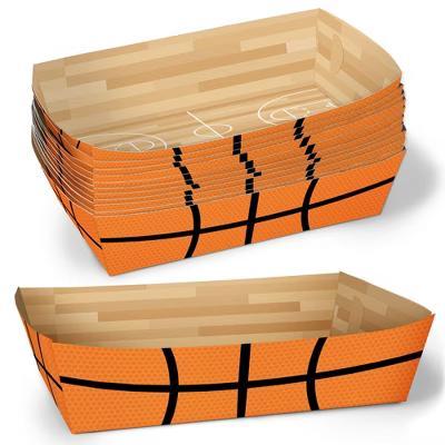 Basketball Party Paper Food Trays, Disposable Double-Sided Paper Food Holders for Nachos, Hot Dogs, French Fries - 12 Ct - Image 4
