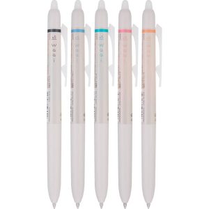 5pk FriXion Waai Clicker Erasable Gel Pens Extra Fine Point 0.5mm Assorted Inks