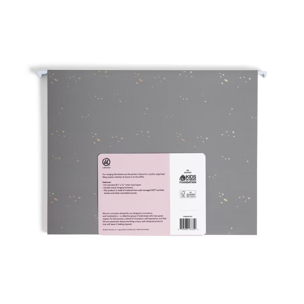 6ct Hanging File Folders Simple Speckle: Office Supplies Organizer, Multicolored, 150 Sheet Capacity