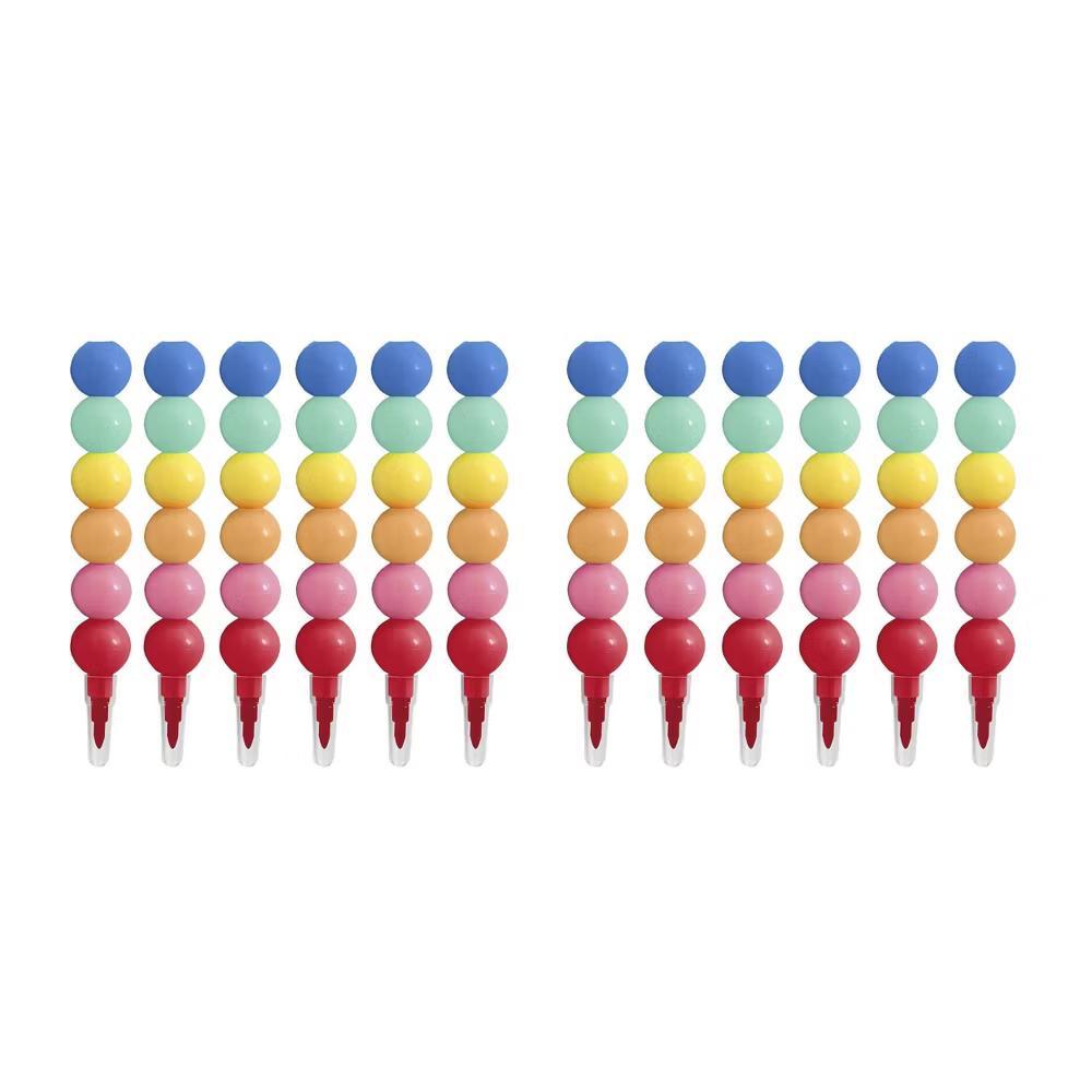 12ct Stackable Crayon - Multi-Colored Party Favors Ages 4 - Image 3