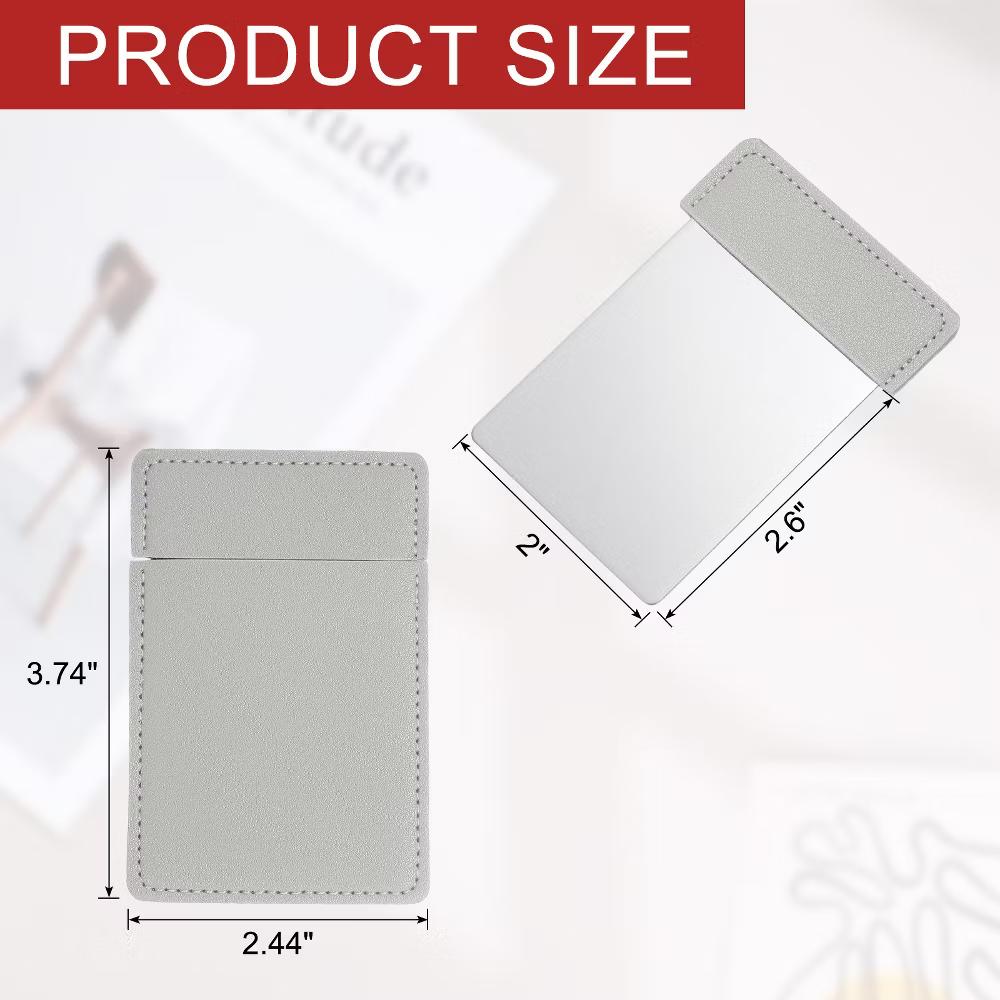 Stainless Steel Pocket Travel PU Leather Mini Mirror - Image 15