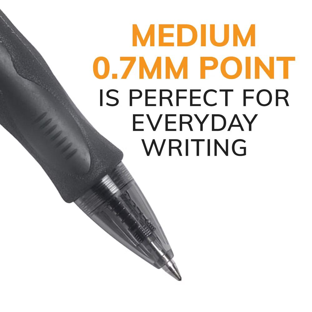 Gelocity Original Black Gel Pens, Medium Point (0.7mm), 12-Count Pack, Retractable Gel Pens with Comfortable Grip - Image 3