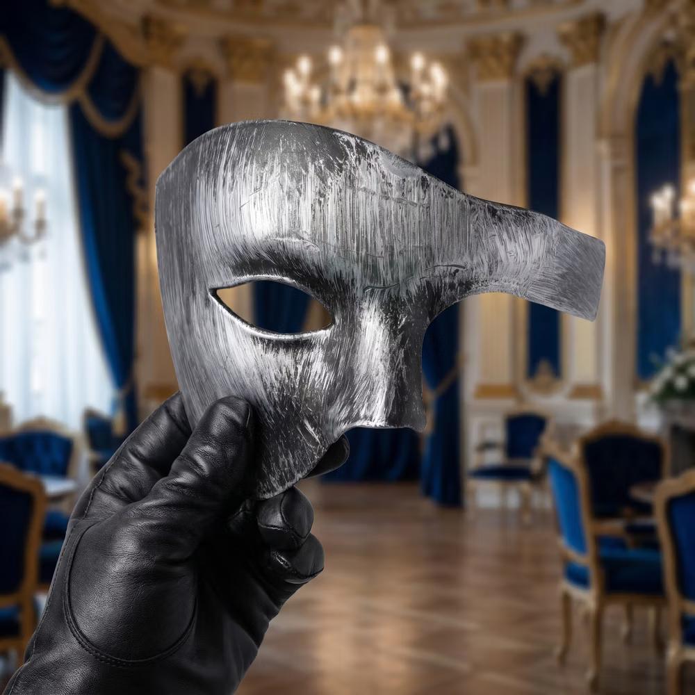 Plastic Half Face Mask for Halloween Costume Party and Mysterious Black Decor - Image 21