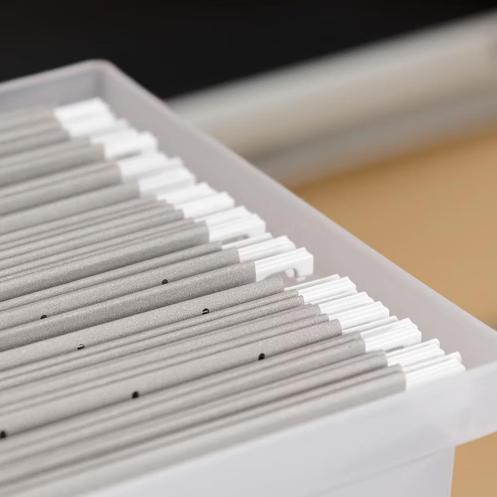 Medium Portable Desktop File Box with Open Top, Letter Size, Clear