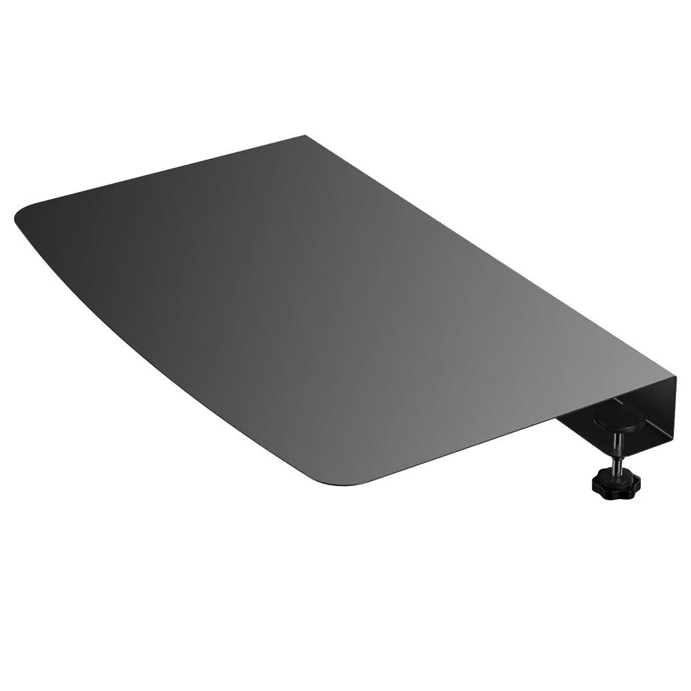 17 Inch Clamp-On Desk Extension Tray, Curved Metal Table Side Extender, Ergonomic Clip-On Keyboard Laptop Shelf for Home Office Corner Desk - Image 2