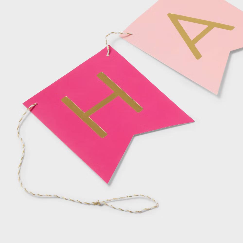 Hot Pink Happy Birthday Banner - Image 3