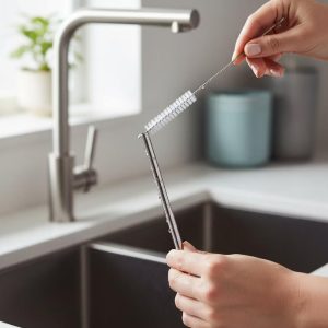 Handy Housewares 13-Inch Reusable Drinking Bottle & Straw Cleaning Brush Set