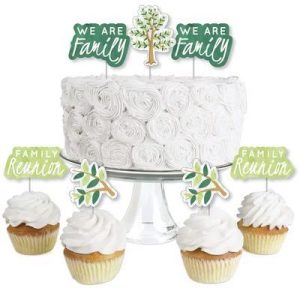 Family Tree Reunion - Dessert Cupcake Toppers - Family Gathering Party Clear Treat Picks - Set of 24