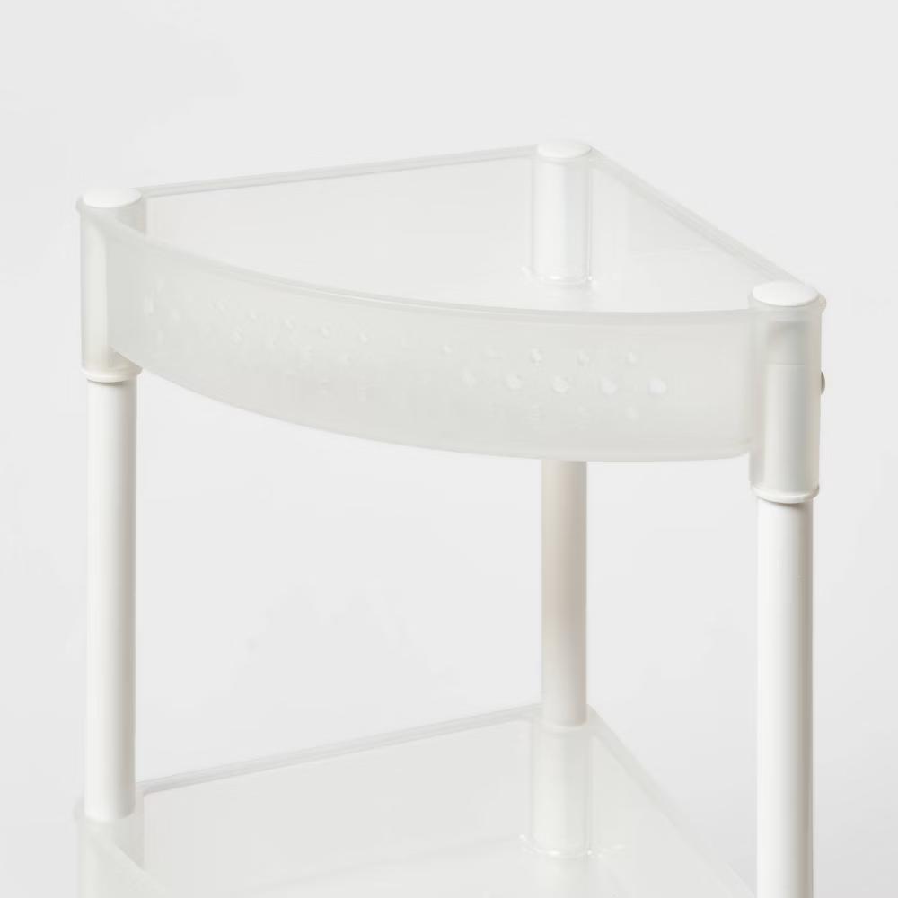 Trilateral Tower Caddy White - Plastic, Rust-Resistant Bath Organizer for Dorm - Image 2