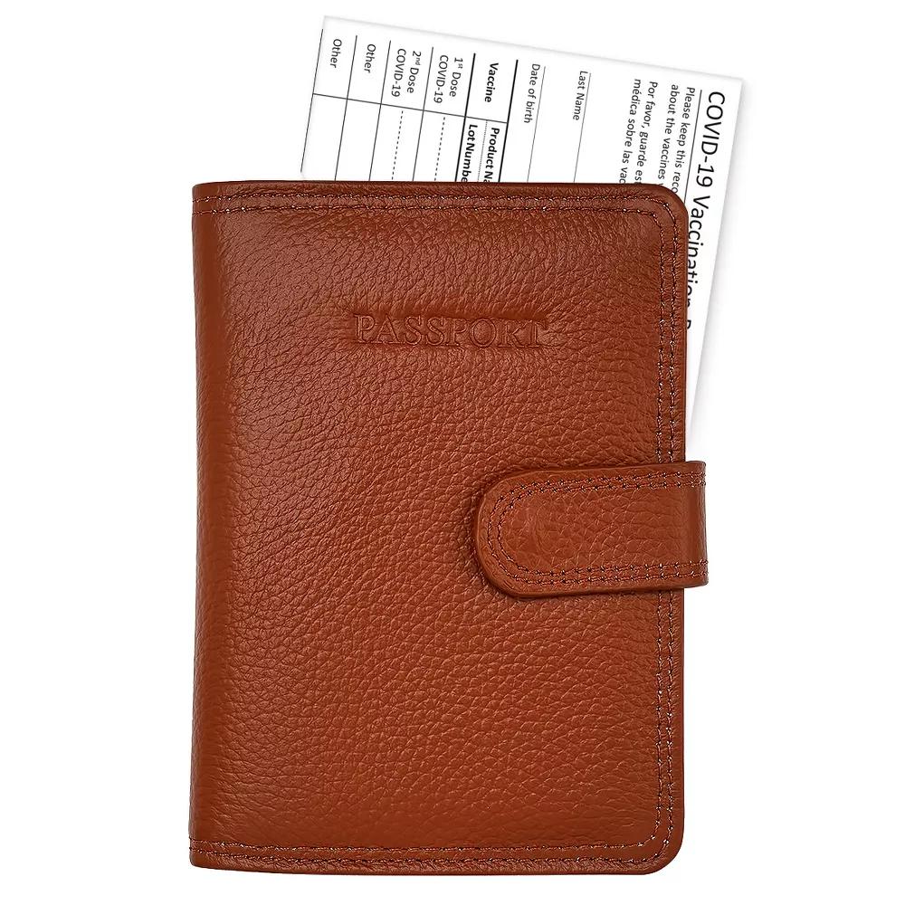 Steeltime Unisex leather passport holder. Color Options: Black, Brown, Navy, Teal, Red, Purple - Image 10