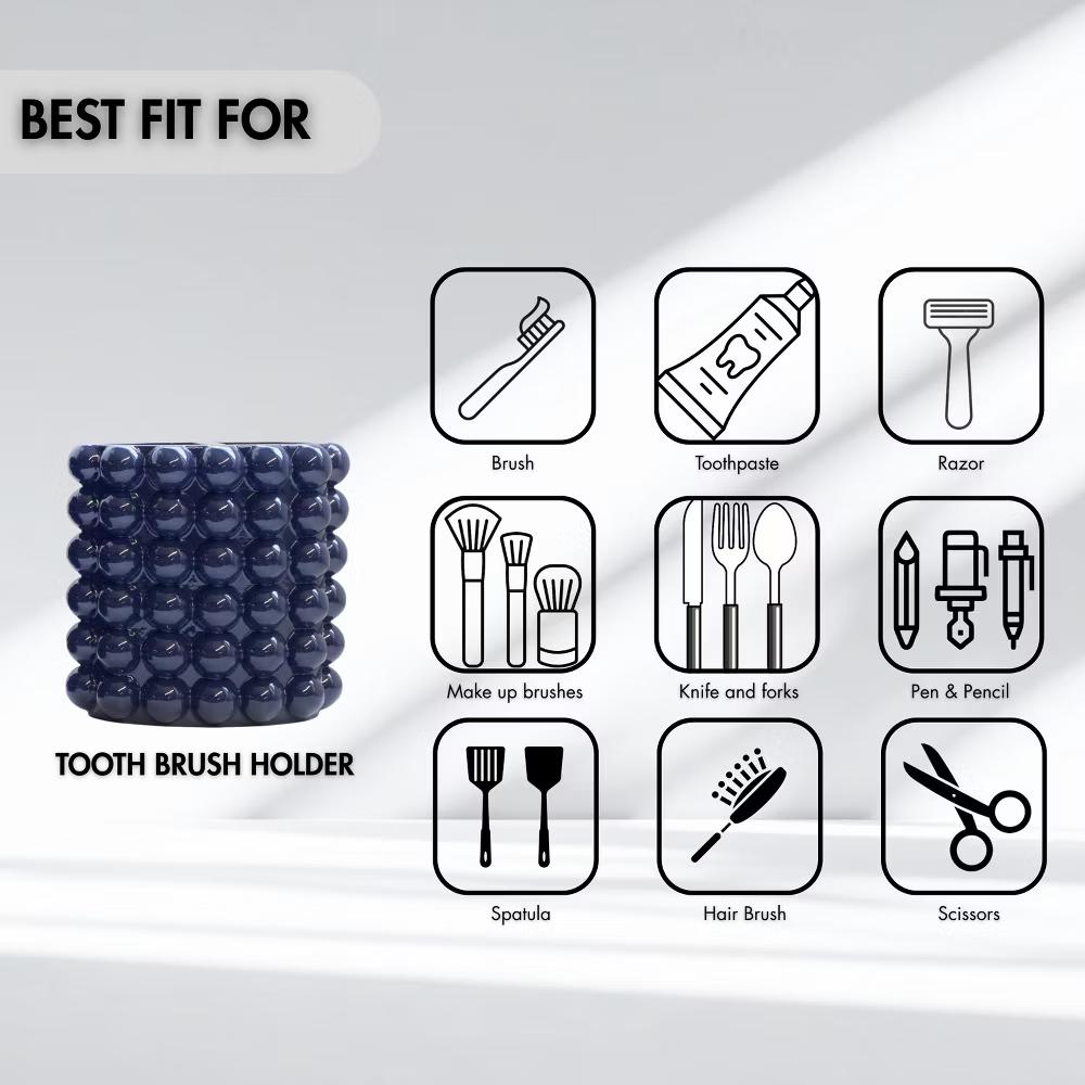 Better Trends Nova Bathroom Accessories Collection Toothbrush Holder 100% Resin with Bubble Pattern for Vanity Decor & Countertop - Image 23