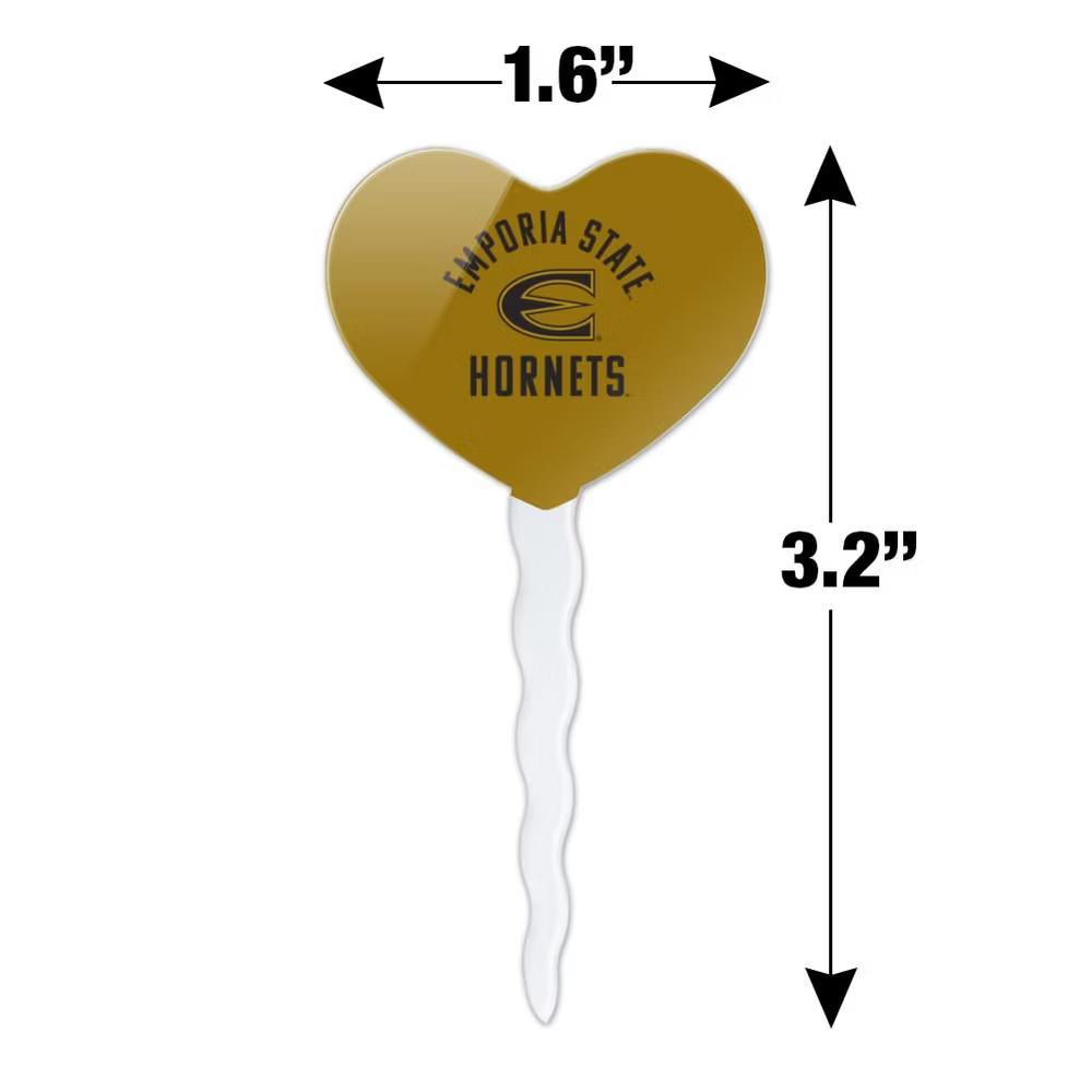 Emporia State University Hornets Heart Love Cupcake Picks Toppers Decoration Set of 6 - Image 4