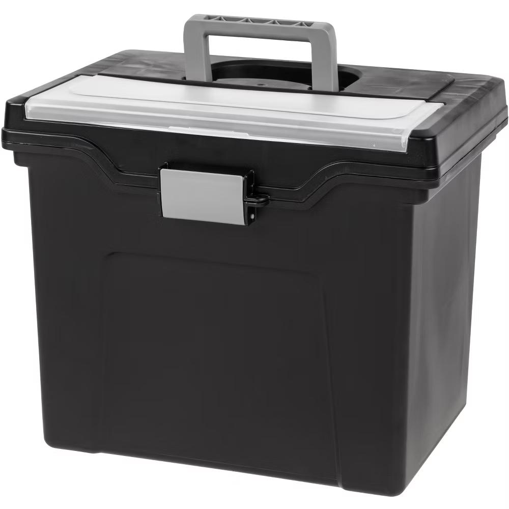 USA Portable Letter Size File Box with Handle for Hanging Folders - Image 29
