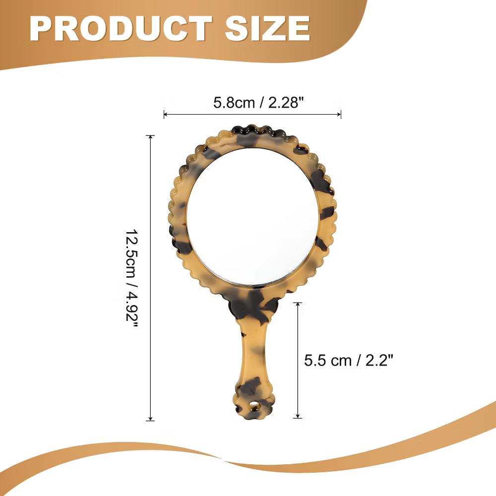Oval Vintage Acetic Acid Handle Cosmetic Travel Hand Held Mirror - Image 28