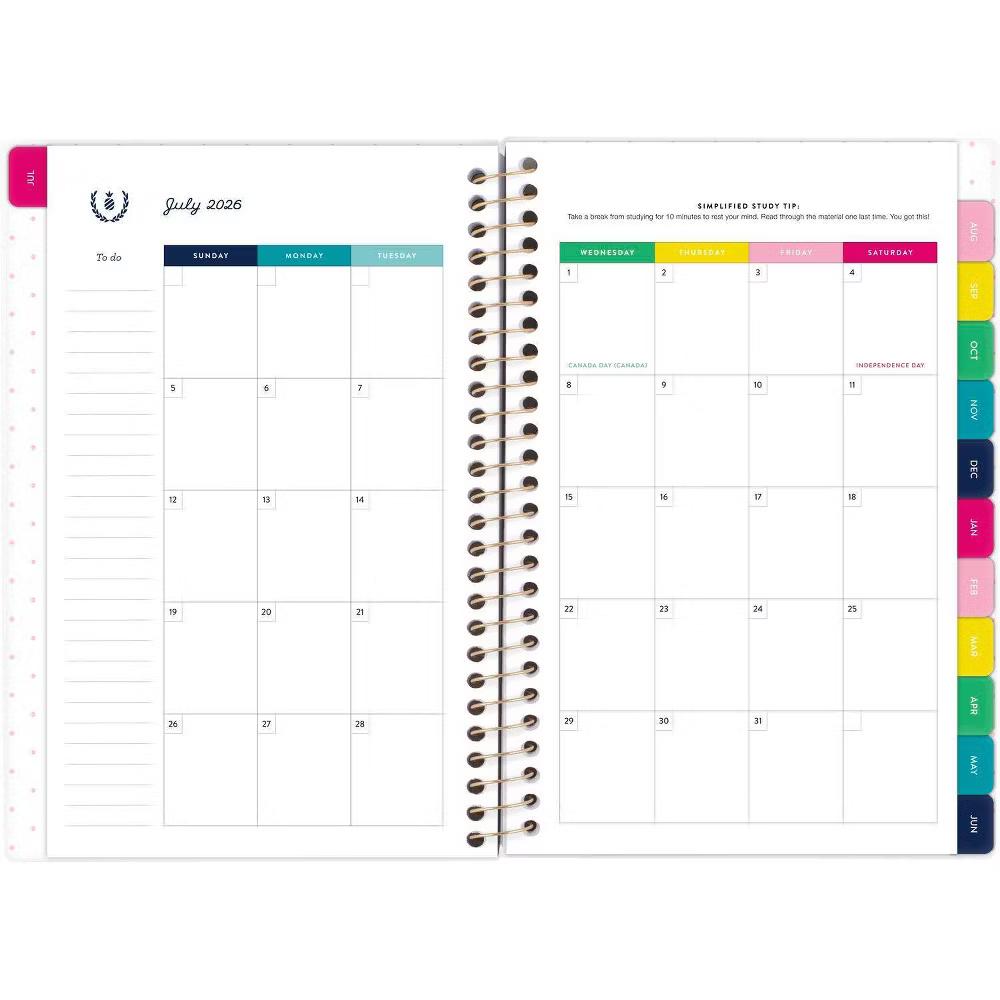 Emily Ley for At-A-Glance 5.375"x8.5" 2026-2027 Weekly/Monthly Small Student Planner Cream Floral