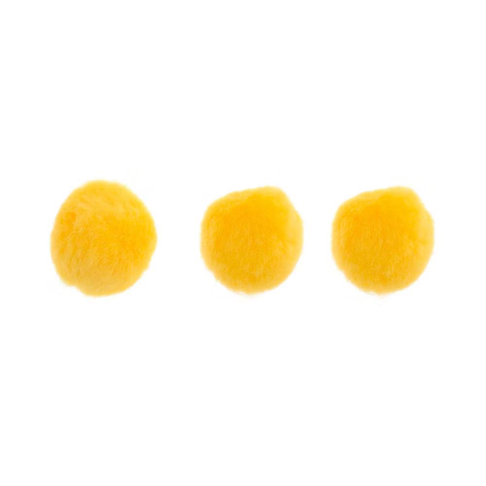1in Yellow Pom Poms for Crafts DIY Art Creative, 100pcs