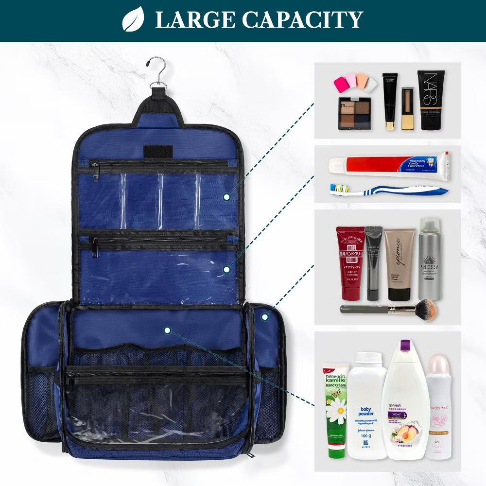 Large Hanging Toiletry Bag, Travel Women Men Cosmetic Organizer, Water Resistant Makeup Accessories Essentials Kit - Image 15