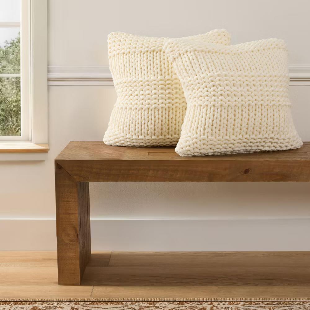Cozy Chunky Knit Throw Pillow Cover And Pillow Insert - Image 59