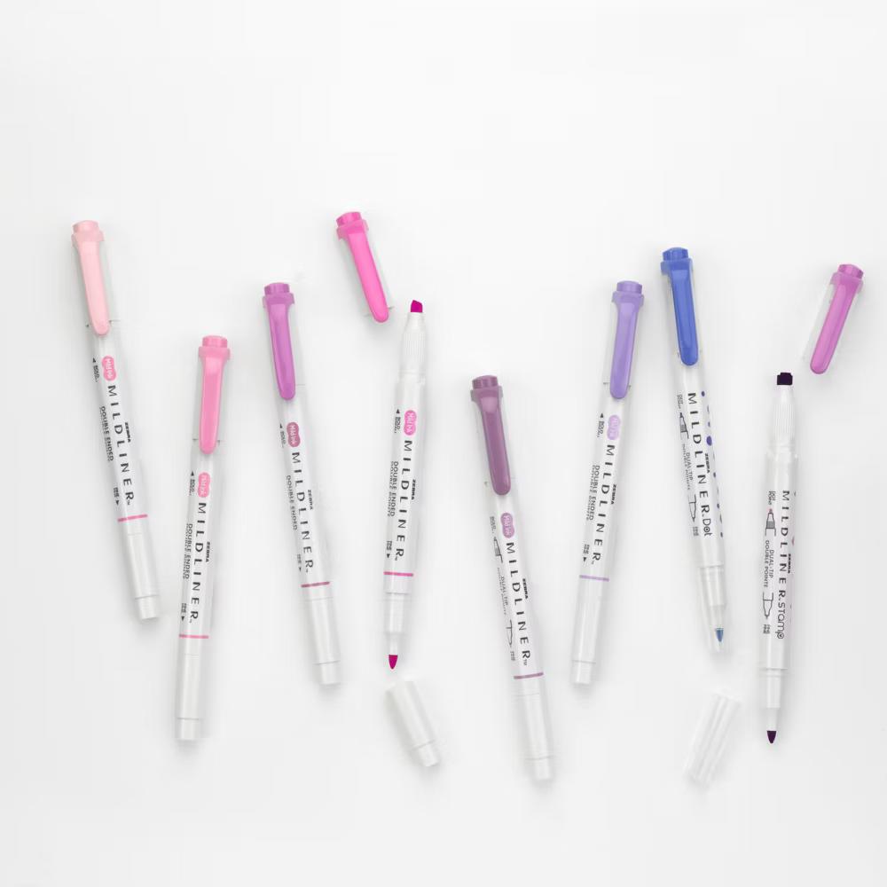 Zebra 8ct Mildliner Stamp Dot Set Cotton Candy - Image 2