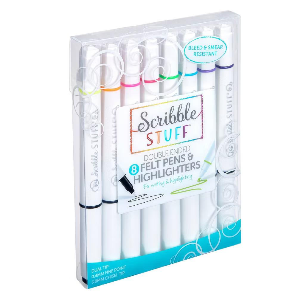 Scribble Stuff 8ct Doubled Ended Highlighter Marker/Fine Tip Pen - Image 7