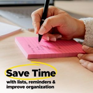 Super Sticky Notes, 4 in. 6 in., Supernova Neons Collection, 4 Pads/Pack, 45 Sheets/Pad, Lined: Notepads, Multicolor, Art Design